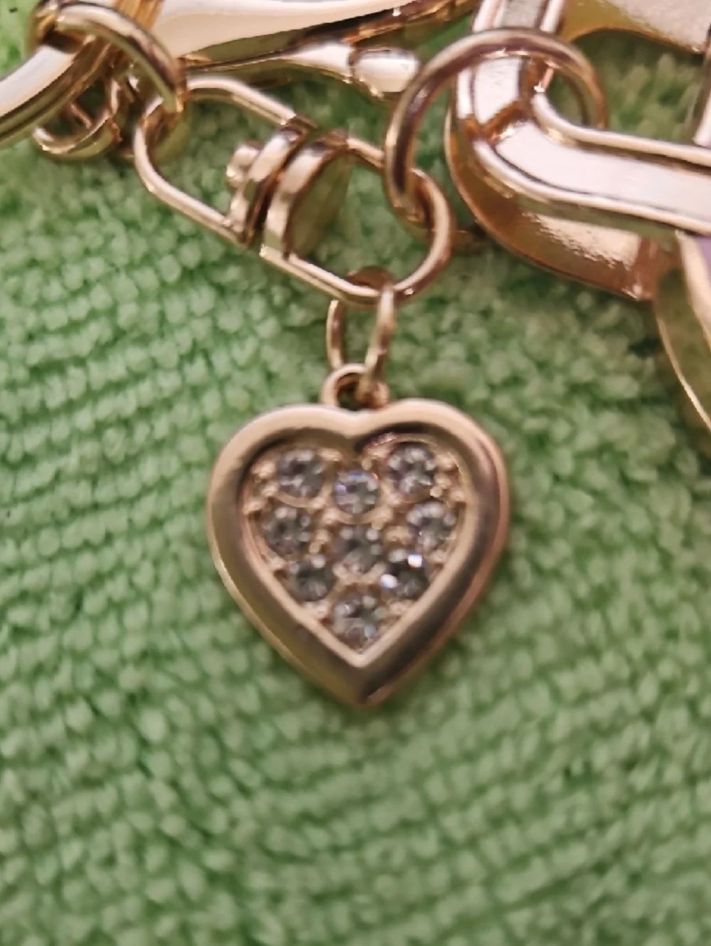 GUESS Pink and Gold Logo Purse Keychain Charm